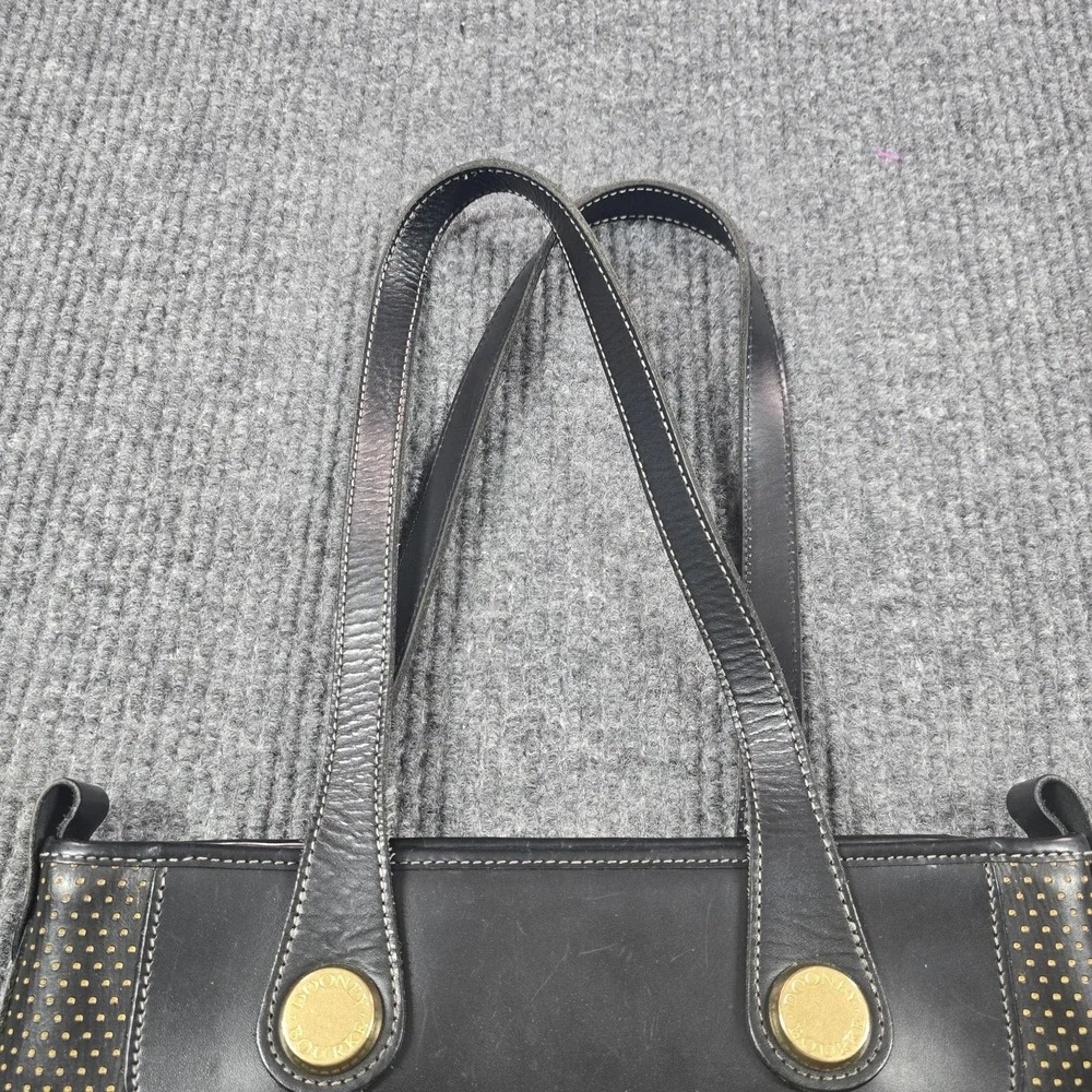 Vintage Dooney & Bourke Tote Bag‎ Womens Black Perforated Leather Made in USA